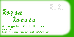 rozsa kocsis business card